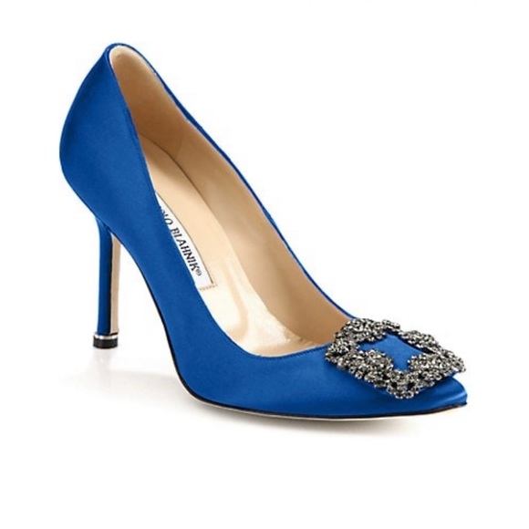 Manolo Blahnik Shoes - Manolo Blahnik Hangisi Embellished Satin Pumps